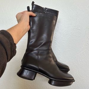 Prada Boots Sz 7 or 37.5 Chocolate Brown 100% Authentic